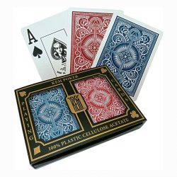 Barajas Kem, formato poker, índice Jumbo, pack de dos, rojo y azul