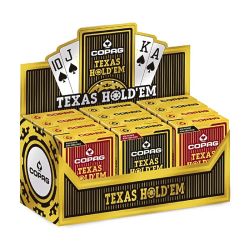 Caixa de 12 Baralhas Copag, em plástico, mod. Texas Holdem
