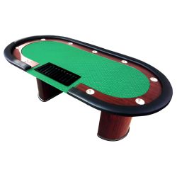 Mesa de poker fija con crupier, tapete verde