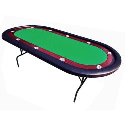 Mesa pôquer com porta-copos, dobrável, verde