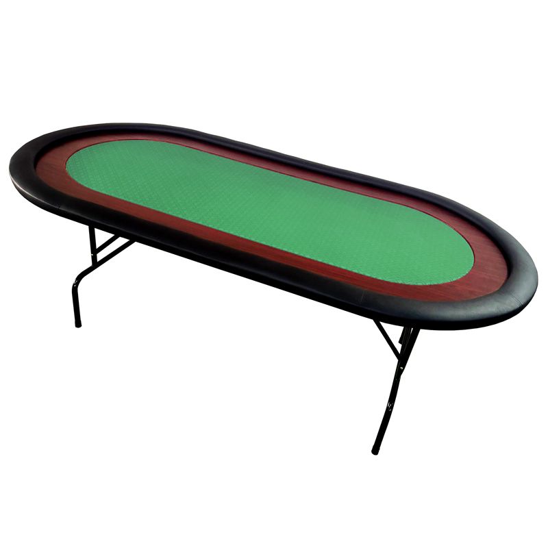 Mesa de pôquer com pernas dobráveis, verde para 10 jogadores