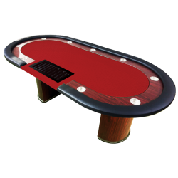 Mesa de pôquer croupier, tapete vermelho