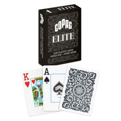 Elite plastic poker deck black red from Copag